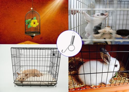 30 Pcs Pet Cage Door Latch Spring Hook Quail Cage Clips for Wire Cages - Fixing Small Animal, Rabbit, Dog, Cat, Parrot, Guinea Pig, Squirrel