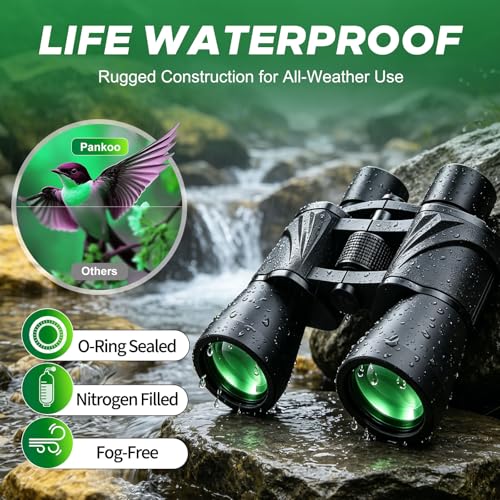 20x55 Binoculars for Adults High Powered – Large View Waterproof Optics with Clear Low Light Vision, Easy Focus for Hunting, Bird Watching, Concerts, Sports - color: Green