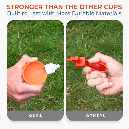 Lil'Clucker Large Automatic Chicken Waterer Cups | Chicken Water Feeder Suitable for Chicks, Duck, Goose, Turkey and Bunny | Poultry Water Feeder Kit (Orange, 12-Pack) - size: 12-Pack