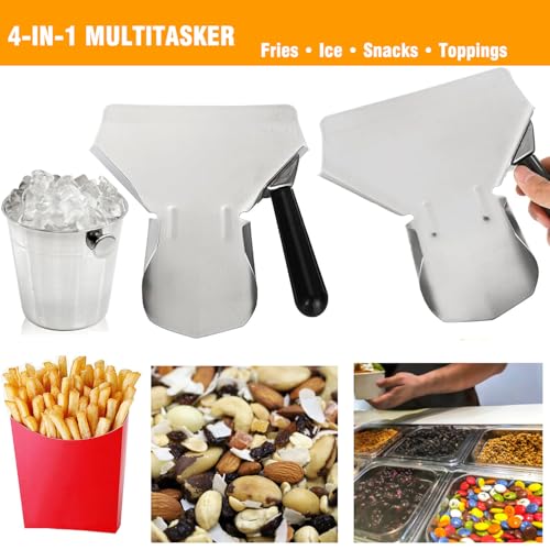 Stainless Steel French Fry & Popcorn Scoop – Quick-Fill Multipurpose Utensil for Snacks, Ice, Dry Goods