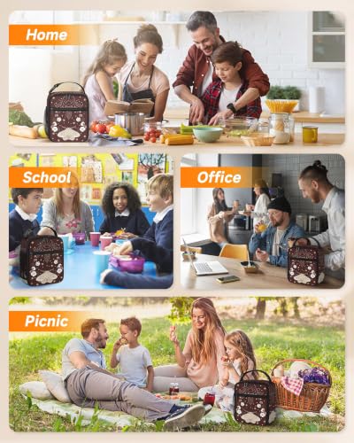 Lunch Box Insulated Lunch Bag for Girls Boys Kids Teen,Stars Moon Moth | Reusable Lunchbox, Cooler Tote Bag, Mesh Side Pocket, Easy to Clean, Waterproof Leak-Proof Lining for School Office Picnic - color: Stars Moon Moth