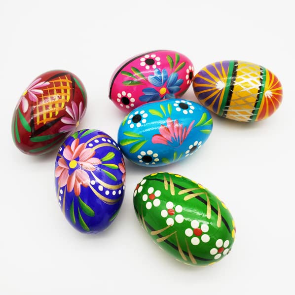 Decorative Wooden Easter Eggs Set of 3 Medium, Hand Painted Eggs and Small Easter Egg for Spring Tabletop Display and Festive Home Decor - size: Set of 3 Medium