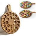 Wooden Deviled Egg Platter, Reversible 24-Hole Charcuterie Board Tray | Charcuterie serving board, food safe egg holder, perfect for kitchen countertop, parties, holiday gatherings, holds 24 eggs. - size: 24 holes