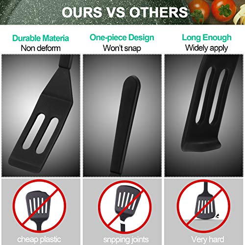 Mini Brownie Serving Spatula Flexible Nonstick Silicone Serve Turner Heat-Resistant Cookie Slotted Spatula for Flip Egg in Small Frying Pan Cookie Batter Lemon Squares (Black,2 Pieces) - color: Black