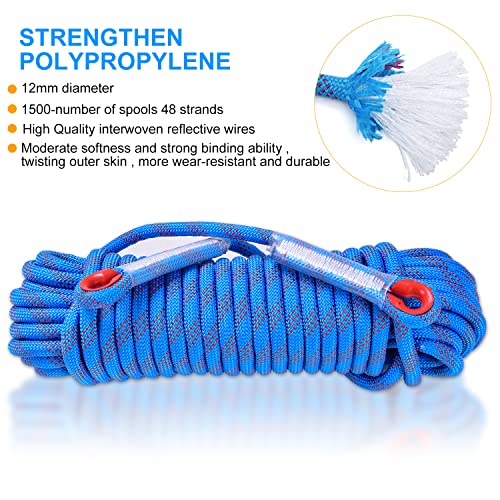 Climbing Rope, Rappelling Rope - color: Blue, size: 32FT