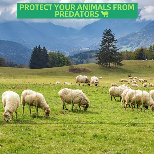 Electric Fence Netting, 49.6" H x 164' L, Portable Livestock Nets Mesh for Hog, Dogs, Deer, Goats, Larger Animals Electric Fencing for Backyards, Homesteaders, Farms, Ranches, Gardens - size: 49.6" H x 164' L Livestock