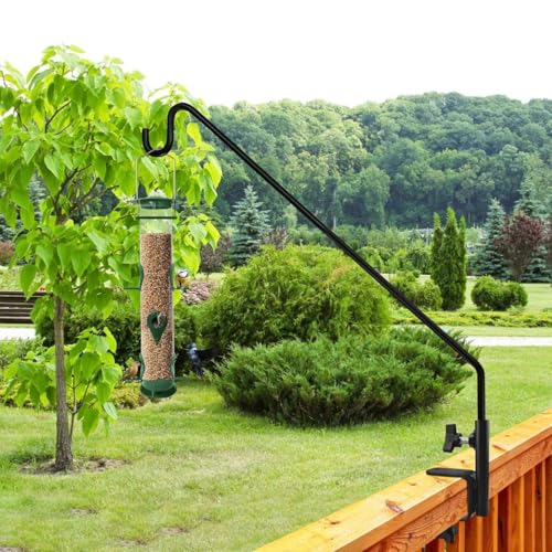 Heavy Duty Extensible Deck Hook - Adjustable for Hanging Bird Feeders, Plants, Wind Chimes, Lanterns - size: 43in Long Deck Hook-1 Pack