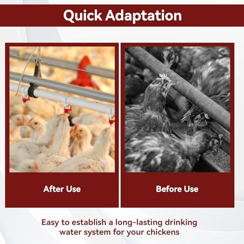 100 PCS Automatic Chicken Waterer, 3 Way Spring Type Automatic Chicken Water Nipples Chicken Waterer Nipples Replacement Parts for Farm Feeder