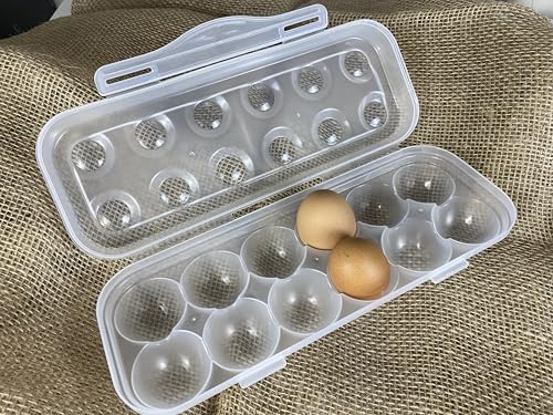 ZeQi Shatterproof Plastic Egg Carton Basekt - Portable, Food Grade PP, Refrigerator, Reusable Egg Storage Container, Camping Outdoor(12Grid) - size: 12Grid