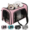 Soft-Sided Cat Carrier 18x11x11 in Expandable Travel Pet Bag 15LBS | For Cats and Small Dogs with Anti-Scratch Mesh Washable Mat Collapsible Escape-Proof Airline Approved with Shoulder Strap - color: Pink, size: 11.0"L x 11.0"W x 18.0"H