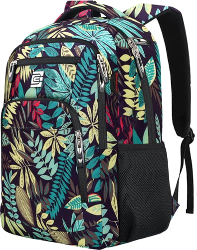 Laptop Backpack,Business Travel Anti Theft Slim College Backpack | Water Resistant Durable Computer Bag Gift for Women & Men Fits 15.6 Inch Laptop and Notebook - color: Leaf, size: 15.6 Inch, style: Laptop