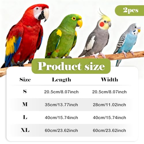 2 Packs Pet Bird Climbing Rope Net Small Animal Rope Net Bird Climbing Net for Rats Parakeet Cockatiel Cockatoo Conure African Grey Budgie (XS 7.87 * 7.87inch) - size: XS
