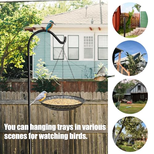 CQAIRIOU Premium Hanging Bird Feeder Tray,Size 11.8” Large Platform Bird Feeder Stainless Steel Mesh Tray,Wild Bird Feeder for Outside Hanging Seed Platform - size: 1 Set Hanging Bird Feeder Tray