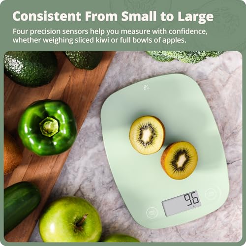 Greater Goods Food Scale, Slim & Compact Build, 1g Precision (Sage Green) | Digital Kitchen Scale for Cooking, Meal Prep & Portion Control, Tare, Auto Shut-Off, g/oz/lb/ml Conversion & Calorie Tracking - color: Sage Green