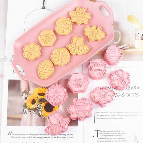 Cookie Cutters Stamps Biscuit Baking Tools Embossing Cookie Molds (Bees) - color: Bees