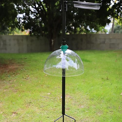PFNRTH Squirrel Baffle for Shepherp's Hook, Or Squirrel Baffle for Hanging Bird Feeder,12" Clear Dome Protective Cover. | 12" Clear Dome Protective Cover