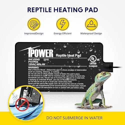 iPower 4X7 Inch Reptile Heat Pad Under Tank Heater Terrarium Warmer Heating Mat for Turtles Lizards Frogs and Other Small Animals - size: 4 X 7 Inch, style: Heat Pad