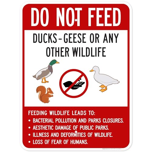 Do Not Feed Ducks Geese Or Any Other Wildlife Sign Sign, 18x24 Inches, Rust Free .063 Aluminum, Fade Resistant, Made in USA by My Sign Center - size: 18x24 Aluminum