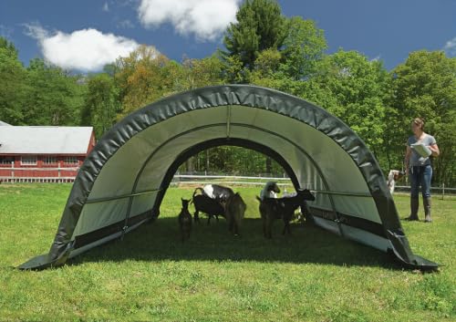 ShelterLogic 8' x 10' x 5' Small Round Livestock and Agricultural Storage and Shade Shelter Kit