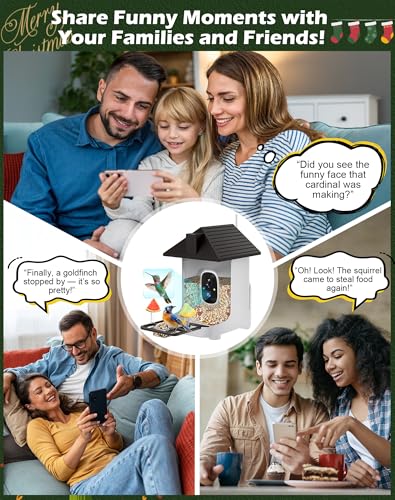 Smart Bird Feeder with Camera,5200mAh Battery with Solar Panel, 4K Native Resolution Live View, AI Species Identification, Auto Capture & Instant Arrival Alert, Ideal Gift for Bird Lovers (Dark Grey) - color: Dark Grey