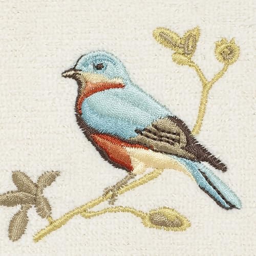 Avanti Linens - Washcloth, Soft & Absorbent, Nature Inspired Bathroom Decor (Gilded Birds Collection) - color: Gilded Birds, size: Washcloth