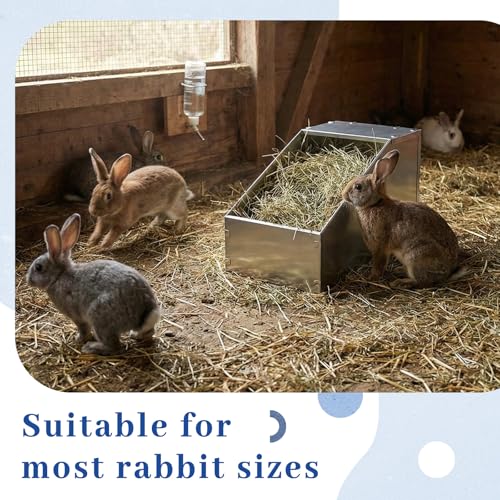 Maxcheck Galvanized Metal Rabbit Nesting Box with Removable Wire Mesh Bottom 18.5 x 10.6 x 10 Inches Bunny Small Animal Nest Durable Easy to Clean for Indoor Outdoor Use Rabbit Supplies