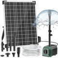 20W Solar Fountain Pump, 160GPH Solar Powered Water Pump with Adjustable Flow, Solar Pond Pump with 16.4FT Cord & Tubing for Pond, Waterfall, Garden, Bird Bath & Outdoor Water Features - size: 20W