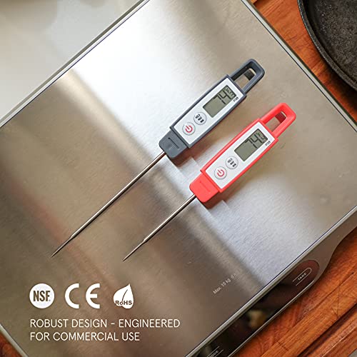 Lavatools PT09 Super-Quick Commercial Grade Digital Thermometer for Cooking, Meat, Candy, Candle, Liquid, Oil, 4.5" Compact Probe, Splash Proof, °C/°F Toggle, Hold Function - Sesame - color: Sesame, size: Regular