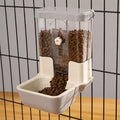 Hanging Automatic Food Dispenser, 27oz Large Capacity Hanging Pet Cage Feeder for Rabbit Bird Chinchilla Hedgehog Guinea Pig Ferret Kitty Puppy (Gray) - color: Gray