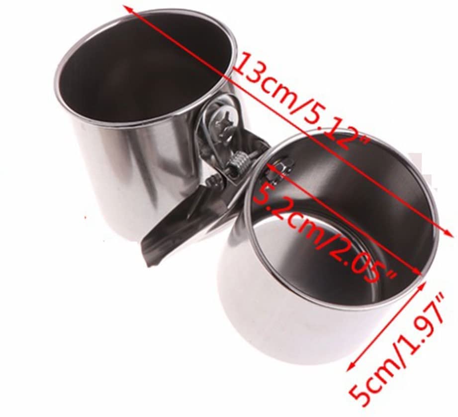 Litewoo Stainless Steel Bird Feeding Cups with Clip for Parrot Cage | 304 stainless steel, durable & rustproof, clip-on design prevents tipping, for parakeet/cockatiel/conure, 2 cups