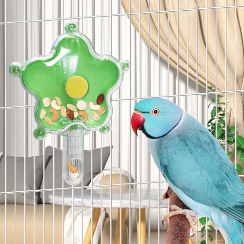 BNOSDM Bird Foraging Toys Cockatiel Foraging Wheel Parrot Cage Spinning Toys Parakeet Enrichment Puzzle Feeder Toy for Budgies Lovebirds Canaries (Green) - color: Green