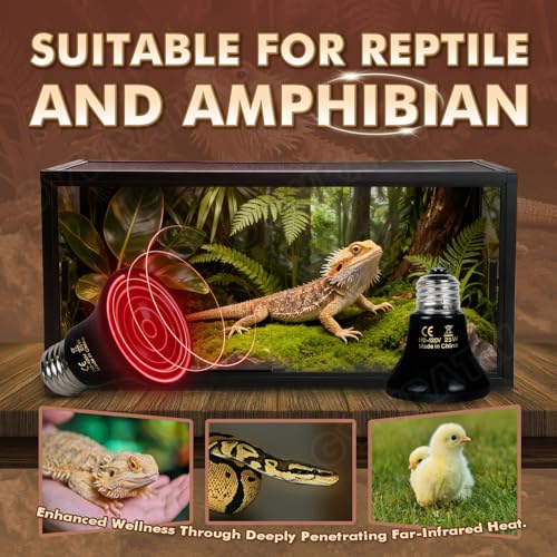 2-Pack Ceramic Heat Emitter Lamp 0.2inch(60mm)– 25W, Non-Light Emitting, 24/7 Safe Heat for Reptiles & Small Pets, E26 - color: 25 Watt, size: 60 mm