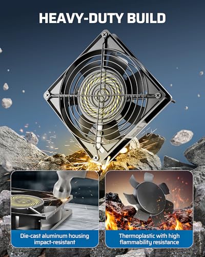 DEWENWILS 120V AC Fan, Waterproof Exhaust Fan 120mm, 13W 2800RPM 60CFM, DIY Cooling Fan for Refrigerator, Computer Case, Compressor Engine, Generator, UL Listed - size: 120mm×25mm, style: 1 pack