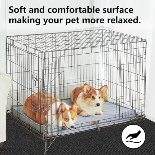 46" X 60" X 0.23'' Mat for Under Dog Crate, Non-Slip Rubber Kennel Mat | for Crate to Protect Floors Extra Large Washable Absorbs Urine Dog Playpen Mat - size: 60"L x 46"W