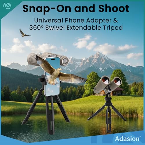 8x42 Binoculars for Adults High Powered with Phone Adapter & Tripod | Super Bright BAK4 Prism, Waterproof, for Bird Watching Cruise Travel Safari Hunting Hiking Sports - color: Khaki