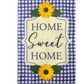 Briarwood Lane Blue Checkered Sunflowers Burlap House Flag - color: Blue Checkered
