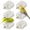 BNOSDM 6 Pcs Bird Beak Grinding Stone Calcium Parrot Perch Stand 2.8*2.6in - color: 6 Pcs- White (M)