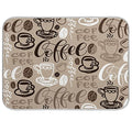 Brown Coffee Dish Drying Mat - 16 x 18 Inch Reversible Microfiber Kitchen Mat with High Absorbency - color: coffee theme, size: 16" x 18"