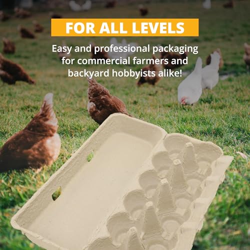 Stromberg's Large Blank Flat Top Chicken Egg Cartons, Perfect for Personalization, Eco-Friendly and Biodegradable, Made From Recycled Materials, Ideal for Farmers and Crafters, 100 Pack - size: 100