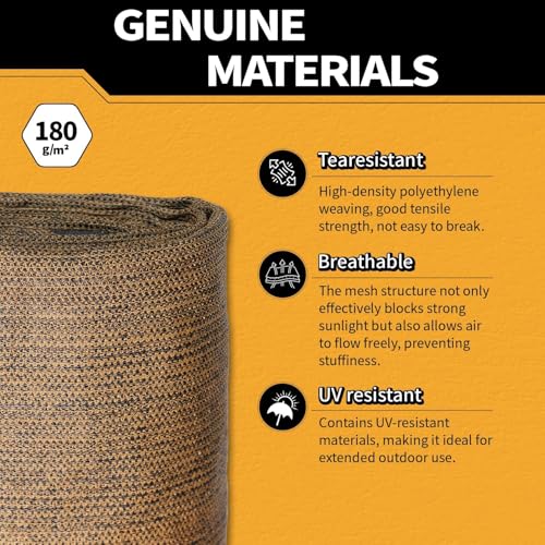 90% Sun Shade Cloth for Garden 6x8Ft UV Resistant Mesh Tarp,Mocha - color: Mocha, size: 6' x 8'-Finished Size