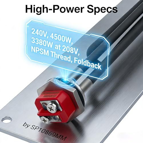 SP10869MM Water Heater Heating Element for Rheem Water Heaters | Electric Water Heater Element,Screw-In 240 Volt 4500 Watt Cartridge