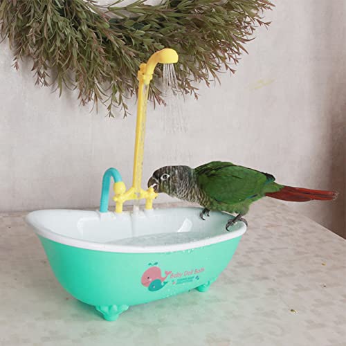 Petlex Bird Bathtub Parrot Bath Fountain Indoor Automatic Bathtub with Faucet Bird Bath Shower Bird Bathing Tub for Parakeet Conure Budgie Cockatiel Lovebird