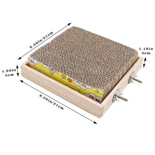 Bird Perch Stand Platform with Cardboard Toys, Parrot Chewing Toys, Parakeets Foraging Toys, Bird Paw Grinding Perch, Cage Accessry for Small Birds Parakeets Conure Cockatiels Lovebird