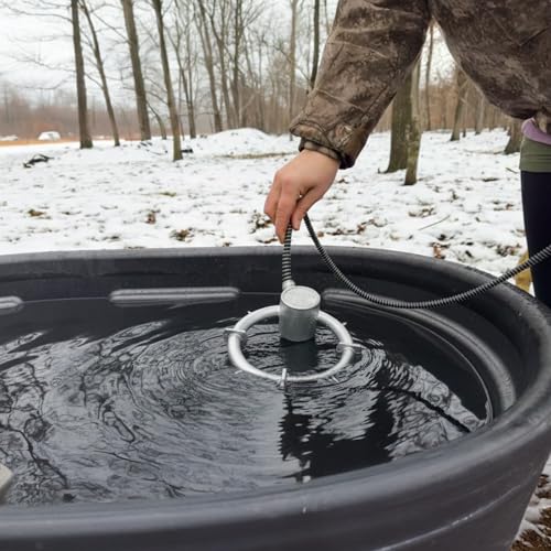 Farm Innovators Bucket De-Icer for up to 5 Gallon Bucket - 250W Water Deicer- Ice Chaser Cast Aluminum Design for Plastic or Metal Water Container | Thermostatically controlled heater operates only when necessary, safe in plastic buckets, cast aluminum co
