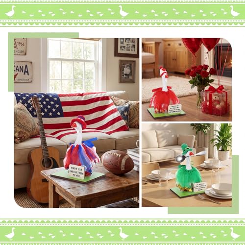 Relaxweex Magnetic Goose Key Holder Cute Resin Goose Statue with Mini Bow Tie Writable Interchangeable Signs Chalk for New Apartment Housewarming Gifts Office Table Desk Home Decor(Tutu Skirt) - style: Tutu Skirt