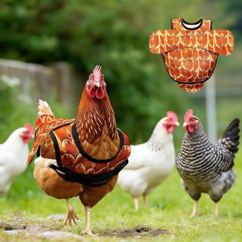 3Pcs Chicken Saddle for Hens, Adjustable Chickens Vest Back Protector Jacket with Wing Protector for Chickens Mating Reusable