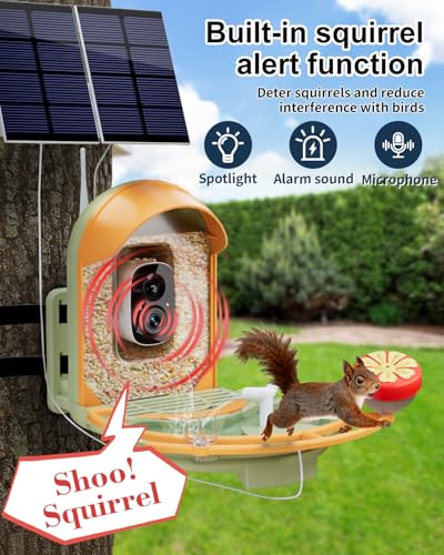 Bird Feeder with Camera, Smart Birdfeeder with Cam Solar Powered, 2K HD Video, AI Identification, Instant Arrival Alerts, IP66 Bird Bath & Feeder,Gift for BirdLover (with Pump, Green) - color: Green, style: With Pump