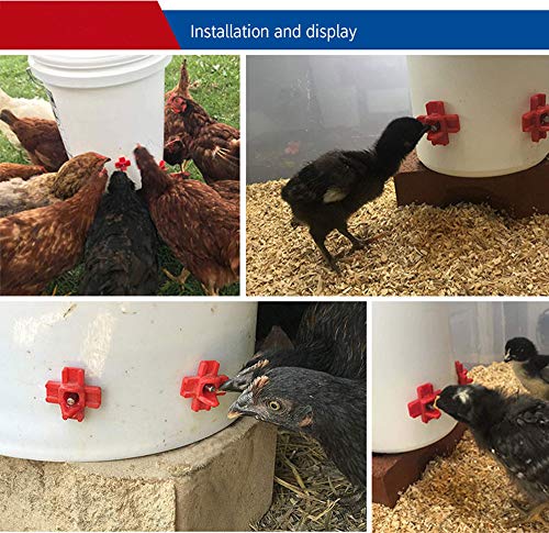 Doublewood 12Pcs Chicken Nipples Horizontal Side Mount Poultry Water Nipple Waterer Drinker Outdoors for Chicken Ducks Quail and Other Poultry (12)