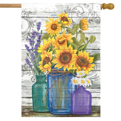 Briarwood Lane Rustic Sunflowers Summer House Flag - color: 11 - Sunflowers