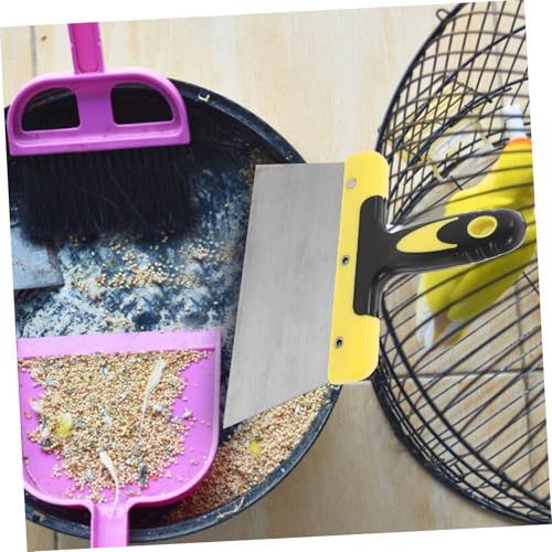 VANZACK Handheld Bird Droppings Cleaning Scraper Ergonomic Stainless Steel Tool for Quick Poop Removal from Bird Cages and Nests Versatile for Easy Cleanup
